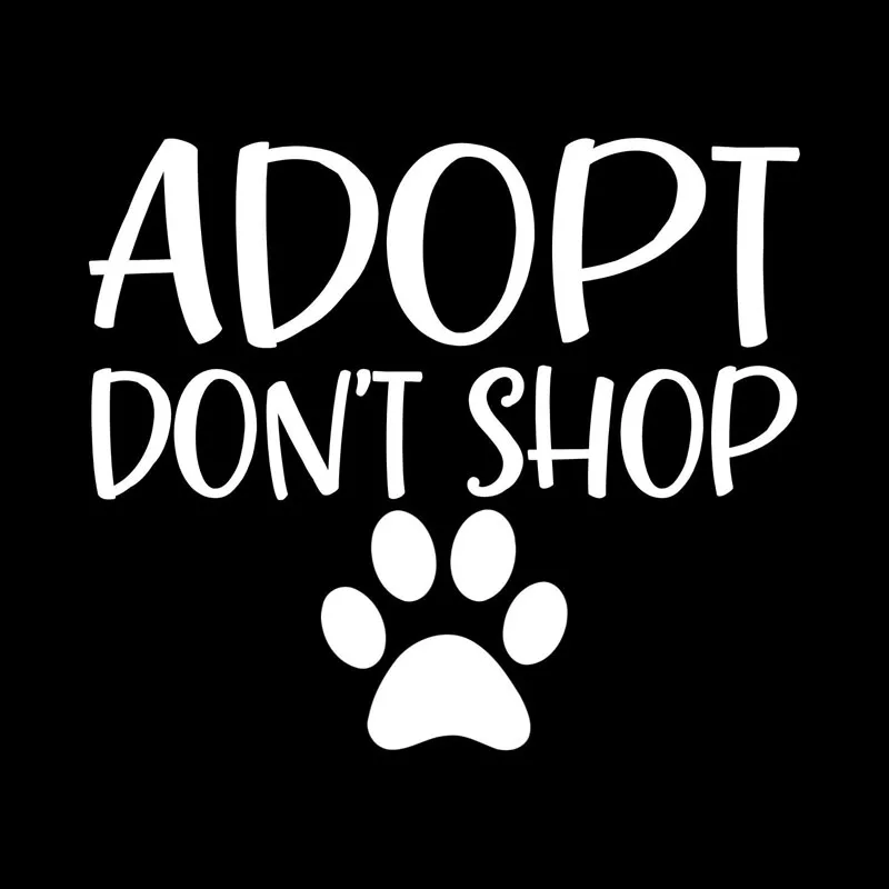 Aliauto Personality Creative Car Sticker Adopt Don't Shop Rescue Dog Pet Love Paw Print Puppy Vinyl Decal Black/Silver,14cm*12cm