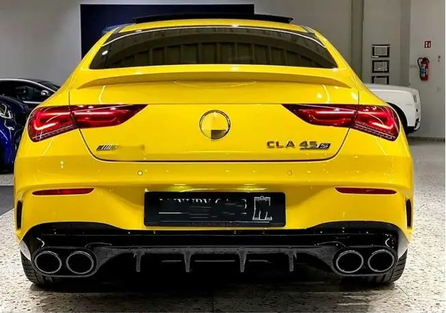 Диффузор для губ заднего бампера с наконечниками выхлопных газов ABS Mercedes Benz W118 CLA45