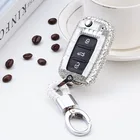 Чехол для ключа автомобиля с кристальным бриллиантом для Volkswagen для VW Passat Golf Jetta Bora Polo Sagitar Tiguan, аксессуары для защиты