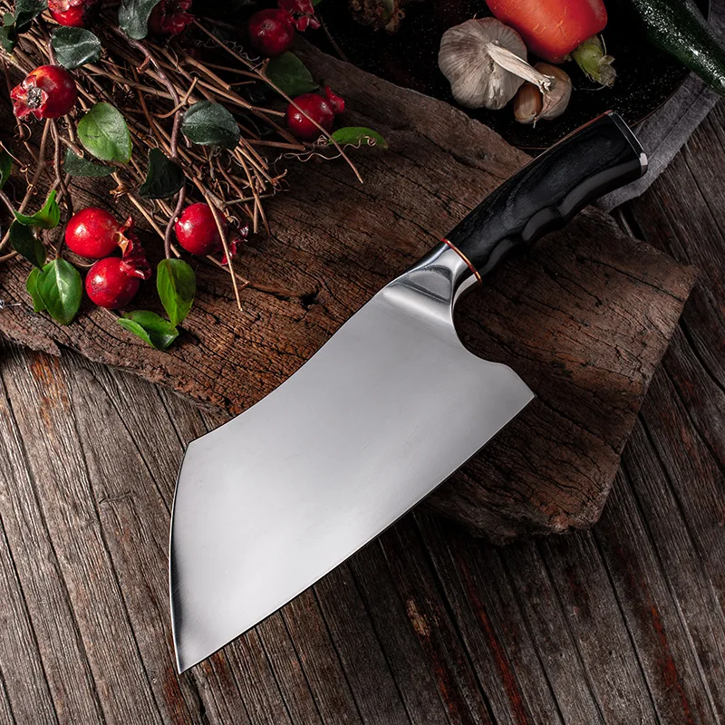 

Hand Forged Kitchen Knife Chef Slices Household Kitchen Knife Stainless High Carbon Manganese Steel Hammer Pattern Longquan