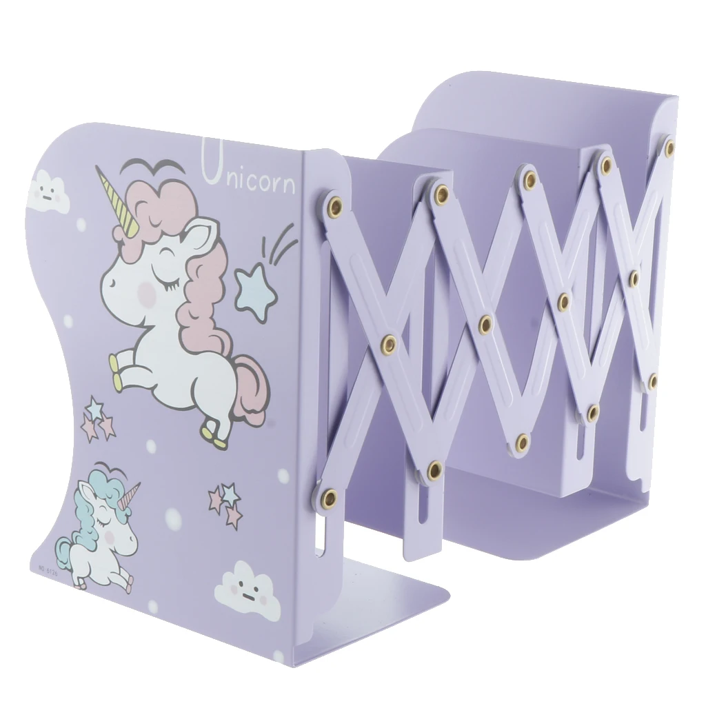 Unicorn Bookends Metal Iron Adjustable School Books Holder Stand Desk Heavy | Дом и сад