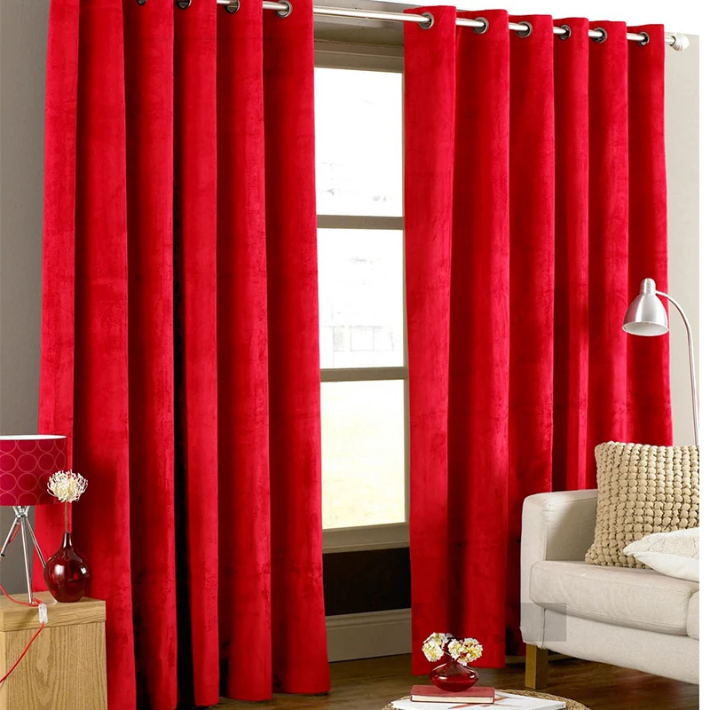 

American Style Italian Flannel Velvet Curtains for Living Room Window Solid Color Soft Curtains for Bedroom Blackout Curtain