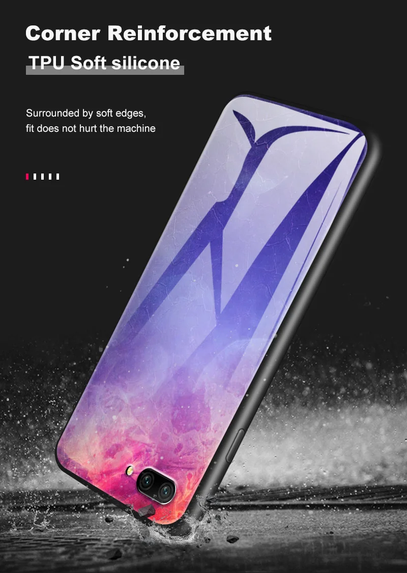 Чехол из закаленного стекла для huawei Enjoy 9s Honor 7A Pro 7C 7X 8A 8X9 10 Lite Magic 2 Play mate 20 Pro Nova2 3 4 Design Sky shell