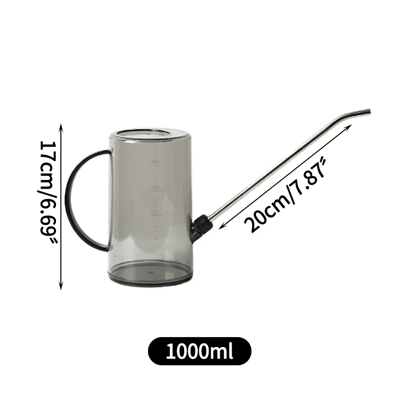 

Home Garden Nordic Ins Simple Premium Grey 1000ml Watering Can Long Mouth Plastic Gardening Pot Indoor Gardening Watering Can