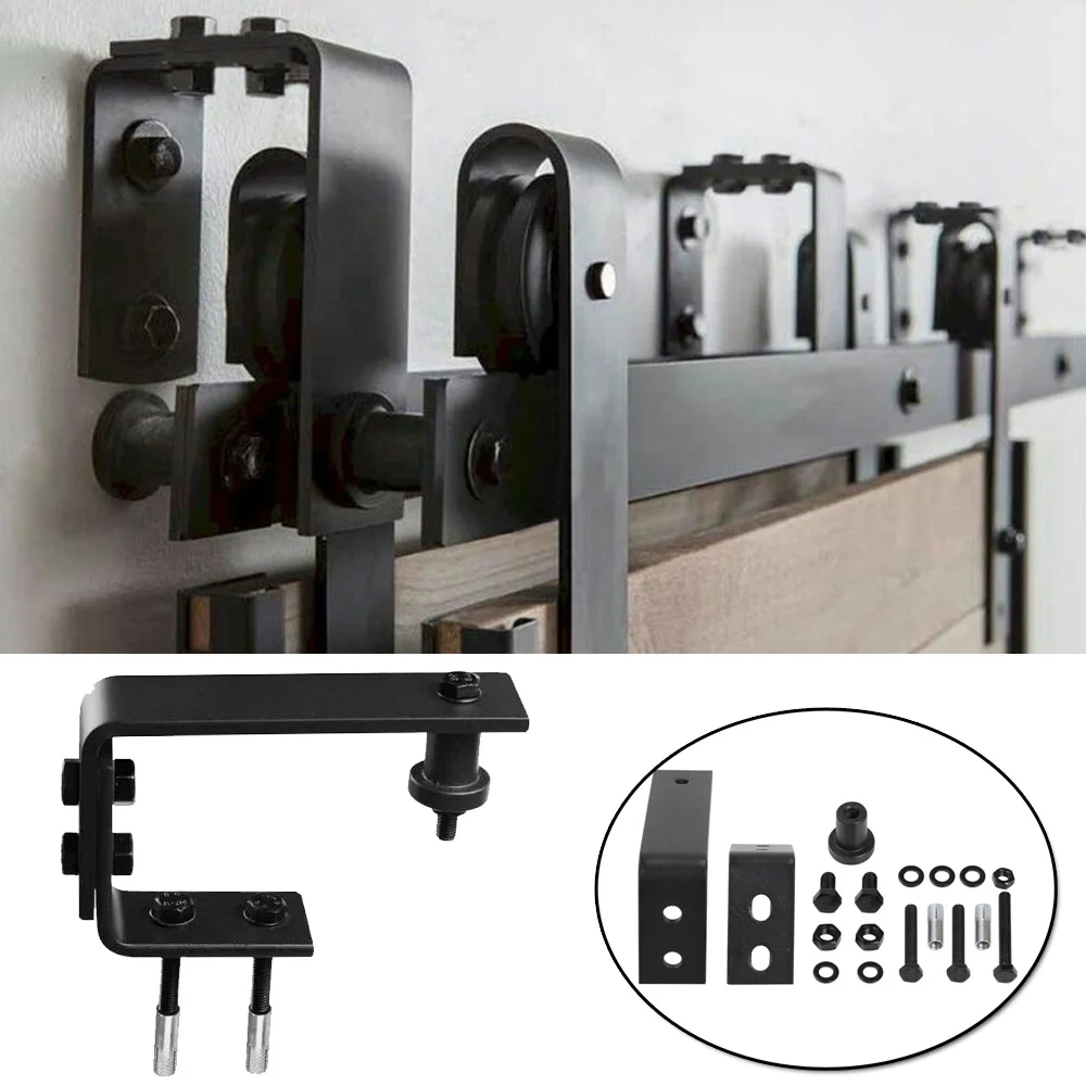 

1 Set Bypass Bracket Screws&Spacer Rustic Bypass Sliding Barn Door Track Parts