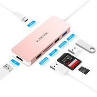 lention usb c hub for macbook pro 131516 thunderbolt 3 with 4k hdmi 3 usb a sdmicro sd card reader and charging adapter