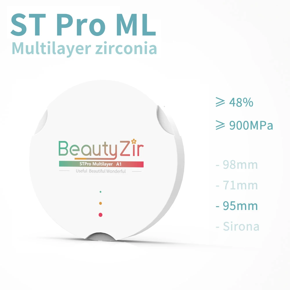 STPro multilayer dental zirconia blank diameter 95mm super translucency dental zirconia discs