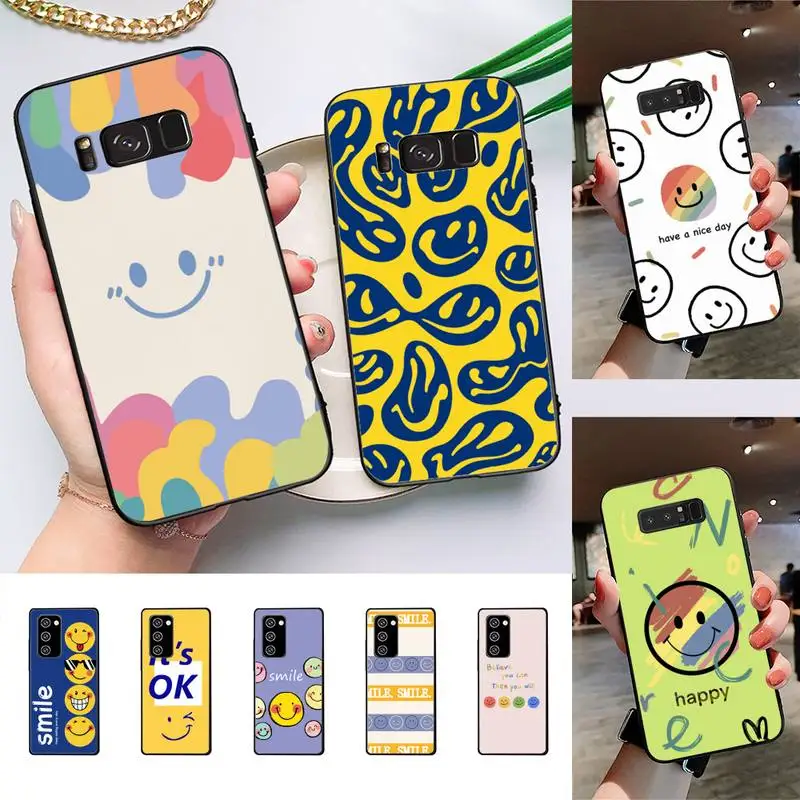 

Cartoon Smile Face Phone Case For Samsung Galaxy Note10Pro Note20ultra cover for note20 note10lite M30S Back Coque