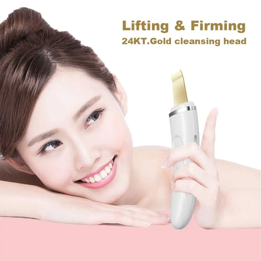 Ультразвуковой скребок для кожи профессиональный глубокой очистки лица 24