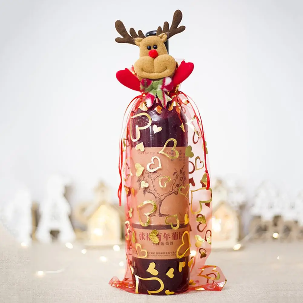 Рождество Санта Клаус/Снеговик/Лось узор шампанского вина бутылки крышка