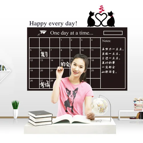 Наклейка на стену 60 х95 см черная доска съемные