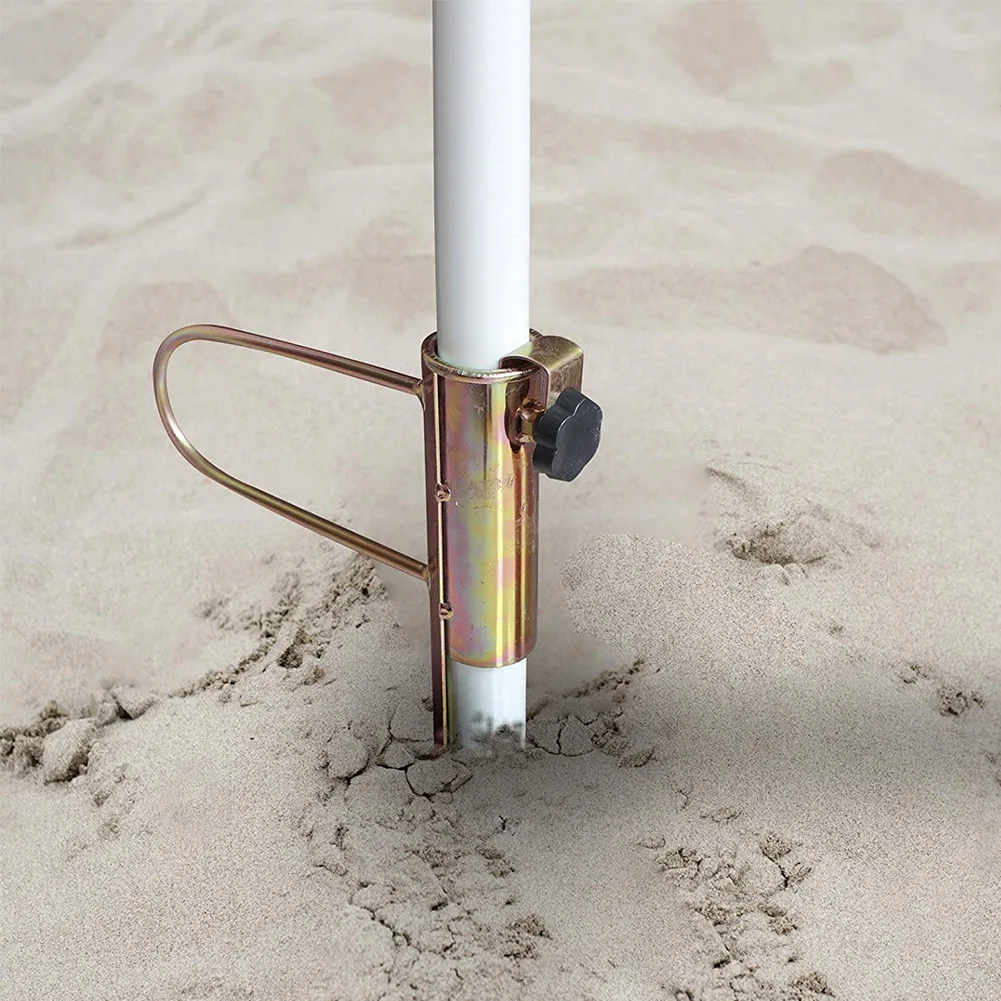 

Parasol Easy Use Sun Flag Holder Beach Umbrella Anchor Metal Stand Fishing Rod Lawn Patio Heavy Duty Accessories Home Garden