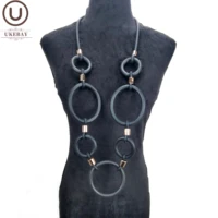 ukebay 2020 new rubber jewelry women long pendant necklace punk style clothes accessories handmade necklaces wholesale jewellery