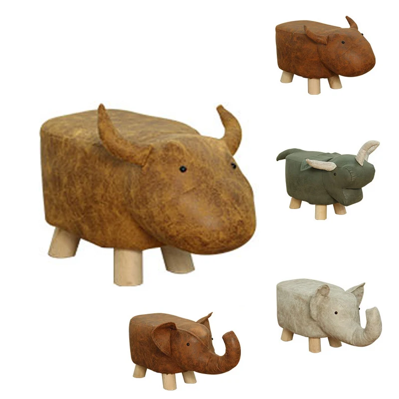 Современные табуреты с животными маленький деревянный стул со слоном коровой