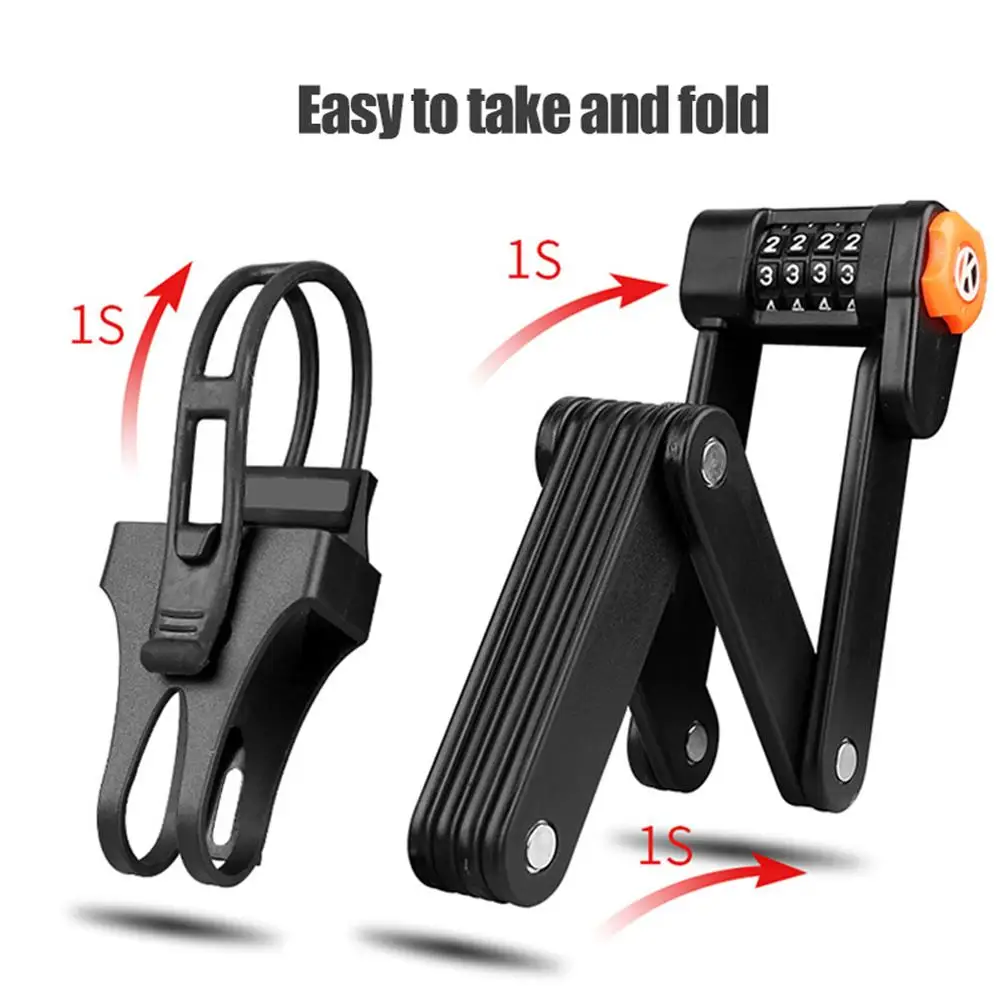 

Bicycle Lock Alloy Steel Folding Lock MTB Road Bike Lock Anti-theft Lock Password Lock Safe Cycling Accessories