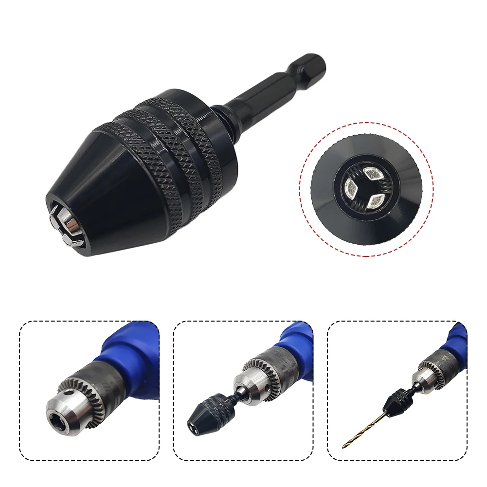 Keyless Drill Chuck Round Hex Shank Quick Change Adapter Converter Small Bit Tools | Инструменты