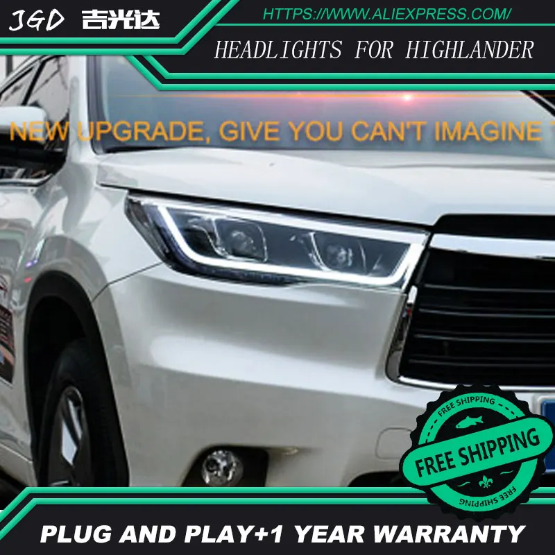 Автомобильный Стайлинг LED HID Rio Highlander фары Головной фонарь чехол для Toyota 2015