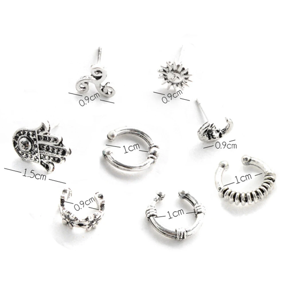 8 шт. Популярные Модные богемные серьги гвоздики женская серьга геометрической