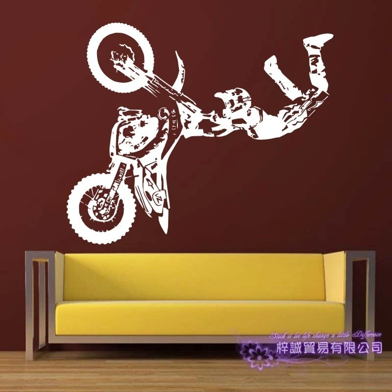 

Motorcycle Sticker Vehicle Motocross Decal Posters Vinyl Wall Decals Autobike Pegatina Decor Mural Autocycle Sticker