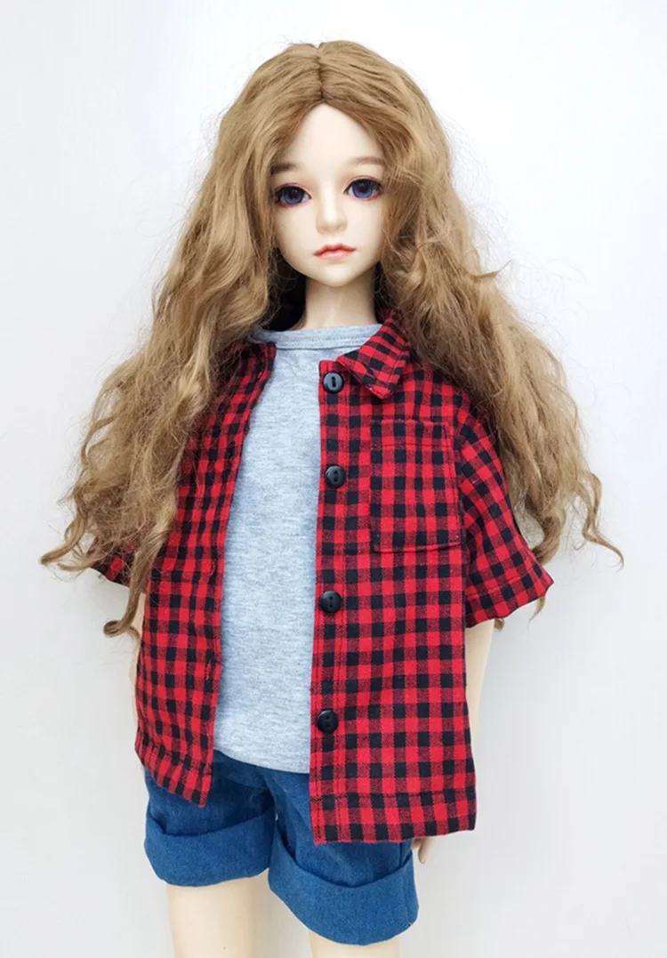 

Clothes For 1/3 1/4 1/6 Doll Fashion Casual Plaid Shirt For BJD Dolls Handmade Dolls Accessories boys girls toys gifts doll