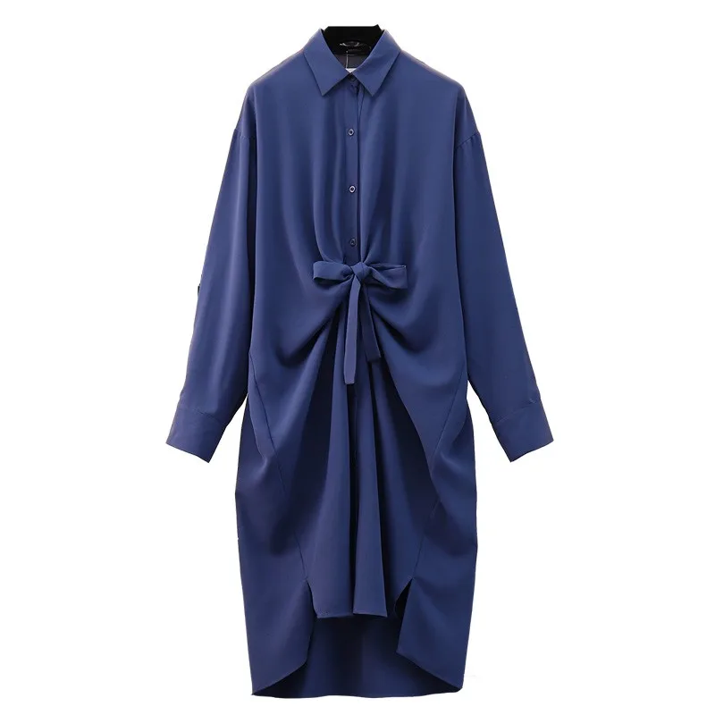 

Сезон весна-осень; Новый стиль элегантное пастельных Корейская рубашка платье для женщин модный отдых размера плюс вечерние платье Vestidos Ук...