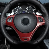 for m performance style car steering wheel buttons decoration cover sticker trim for bmw 1 3 series e87 e90 interior accessories