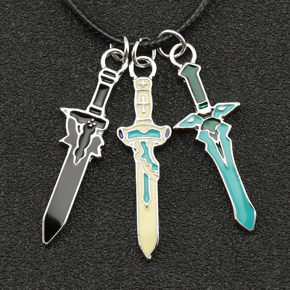 Sword Art Online ожерелье SAO Kirigaya Kazuto Kirito Yuuki Asuna Elucidator Темный отталкивающий ламбент светильник подвеска в форме рапиры ювелирные изделия