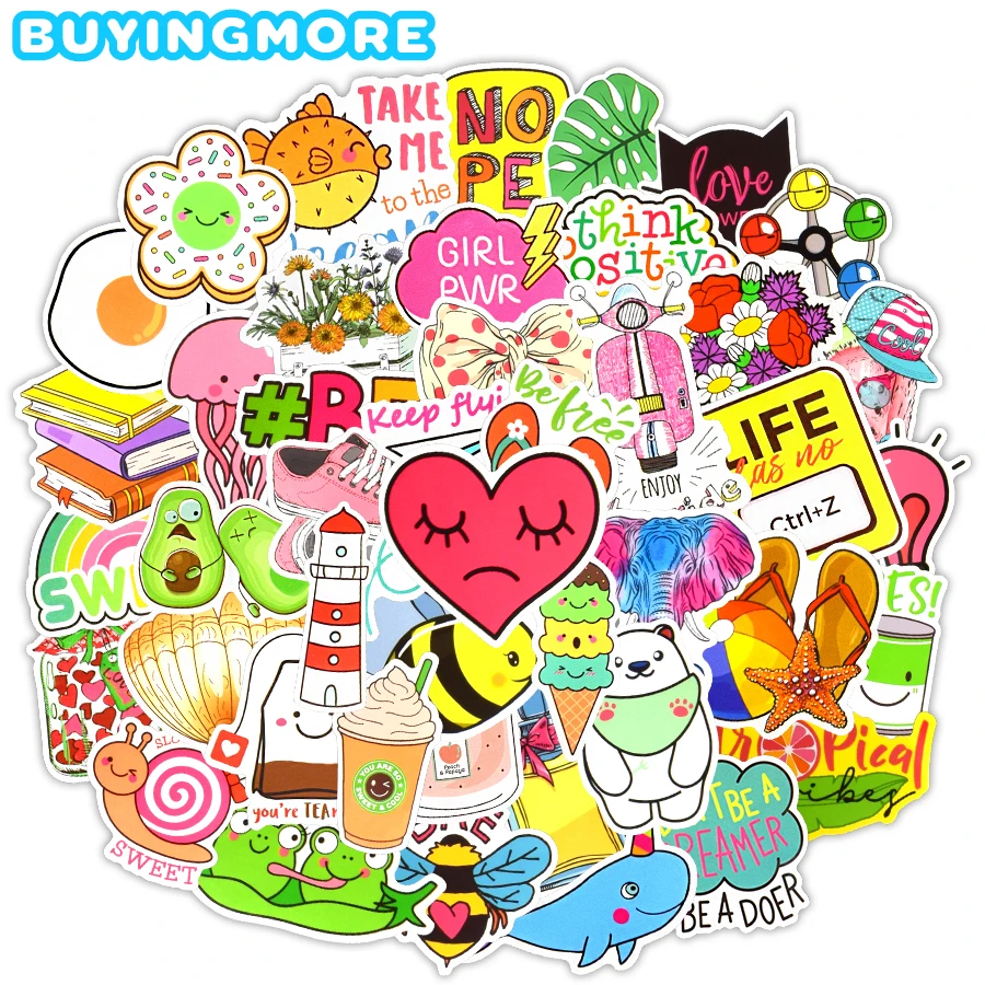 

100 шт. милые Мультяшные стикеры Vsco аниме модные кавайные граффити наклейка для девушки DIY ноутбук Скрапбукинг гитара косметичка