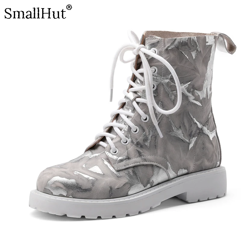 Женские ботинки из натуральной коровьей кожи сезон осень зима Новинка модные