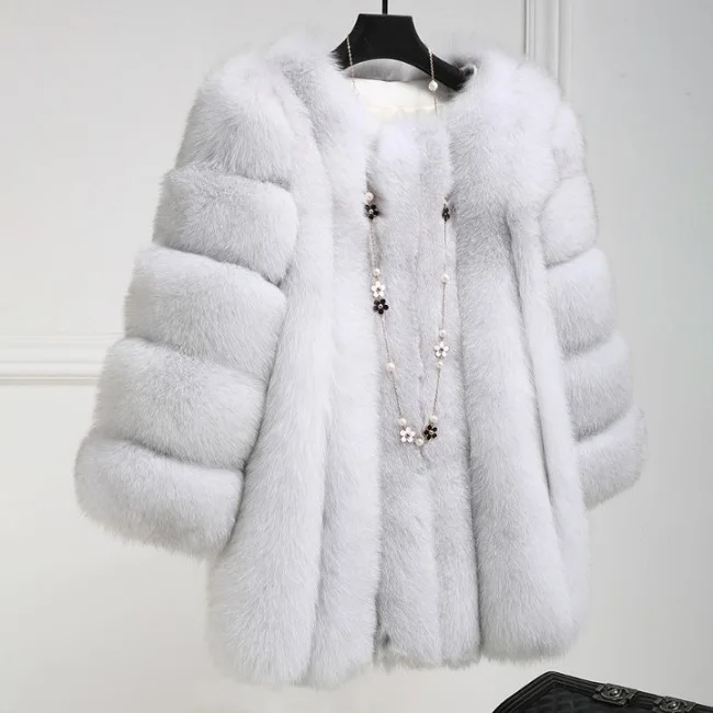 Пальто с искусственным мехом Сезон осень зима женские 2020 модное повседневное