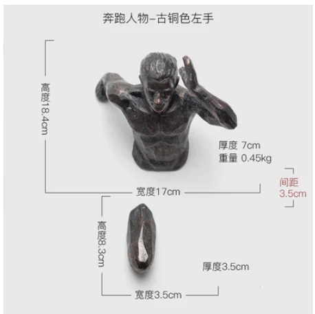 

Creative Industrial Style Running Sculpture Resin Living Room Background Wall Decoration Hanging Run Figure Statue Sports Man