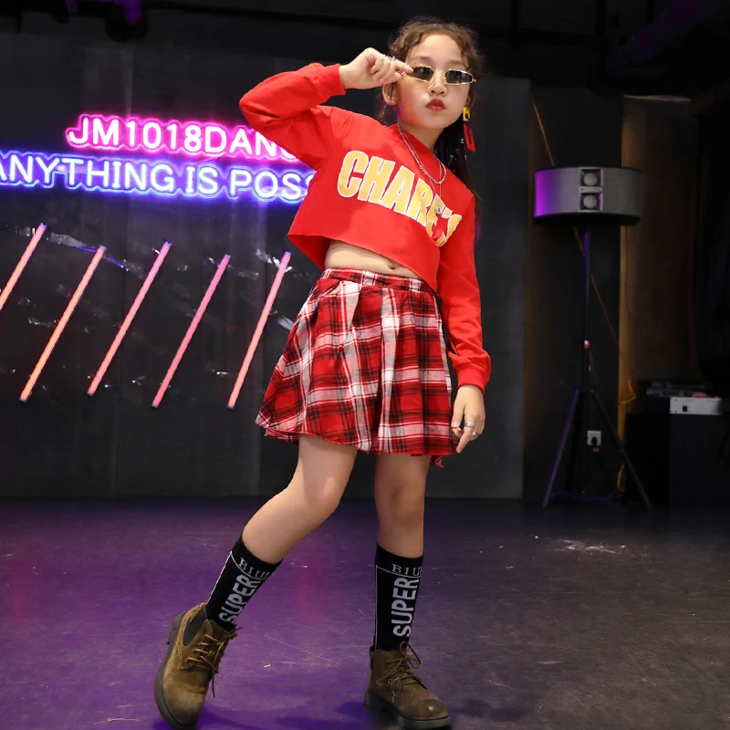 Children Model Catwalk Show Costume Girls Jazz Dress Kids Hip Hop Performance Stage Outfit Modern/Street Dance Clothing |