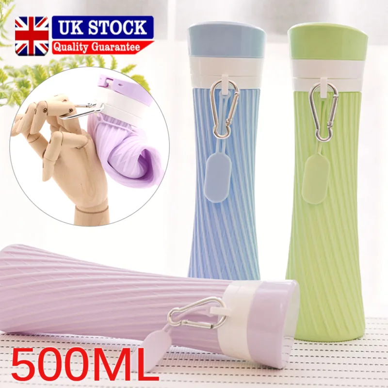 500 мл портативная силиконовая бутылка для воды выдвижной складной Спорт на