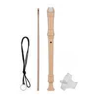 qimei qm8a 4b baroque style fingering 8 holes clarinet soprano descant recorder abs flute with cleaning stick portable lanyard