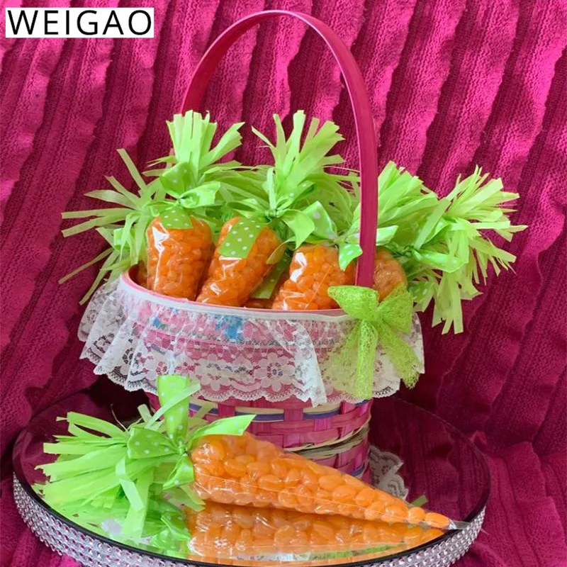WEIGAO 20 шт пасхальные вечерние конфетные сумочки с морковкой подарочные кроликом