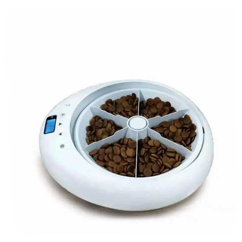 Automatic Pet Dog Timer Feeder 6 Grids Recording timing LCD Digital Feeding Bowl Dispenser for Cat Dry And Wet Food Plate | Дом и сад