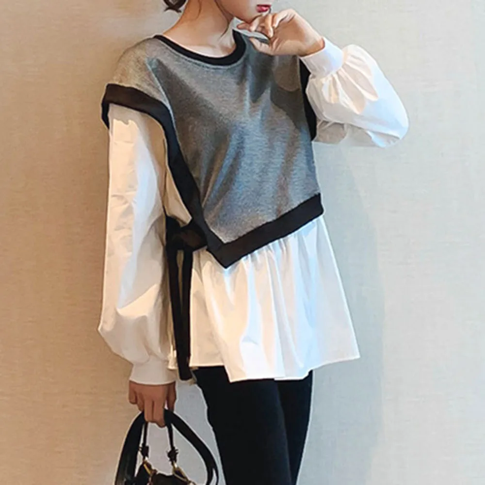 Корейские женские весенние толстовки свободного покроя 2021 повседневные Простые