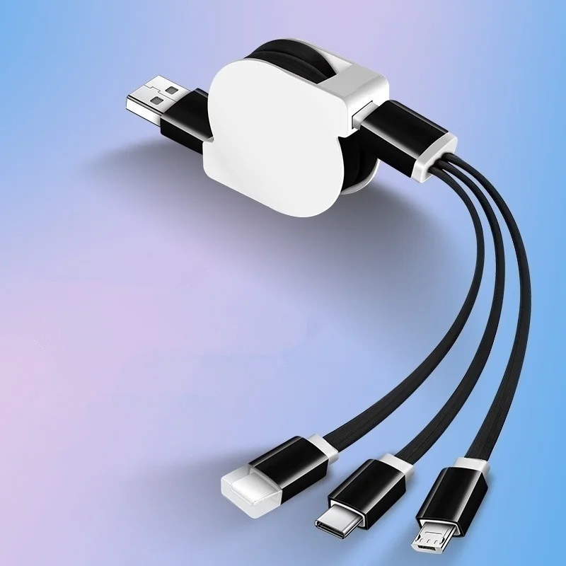 1 м Новый телескопический 3 в быстро USB C Тип IOS микро usb Быстродействующее Зарядное