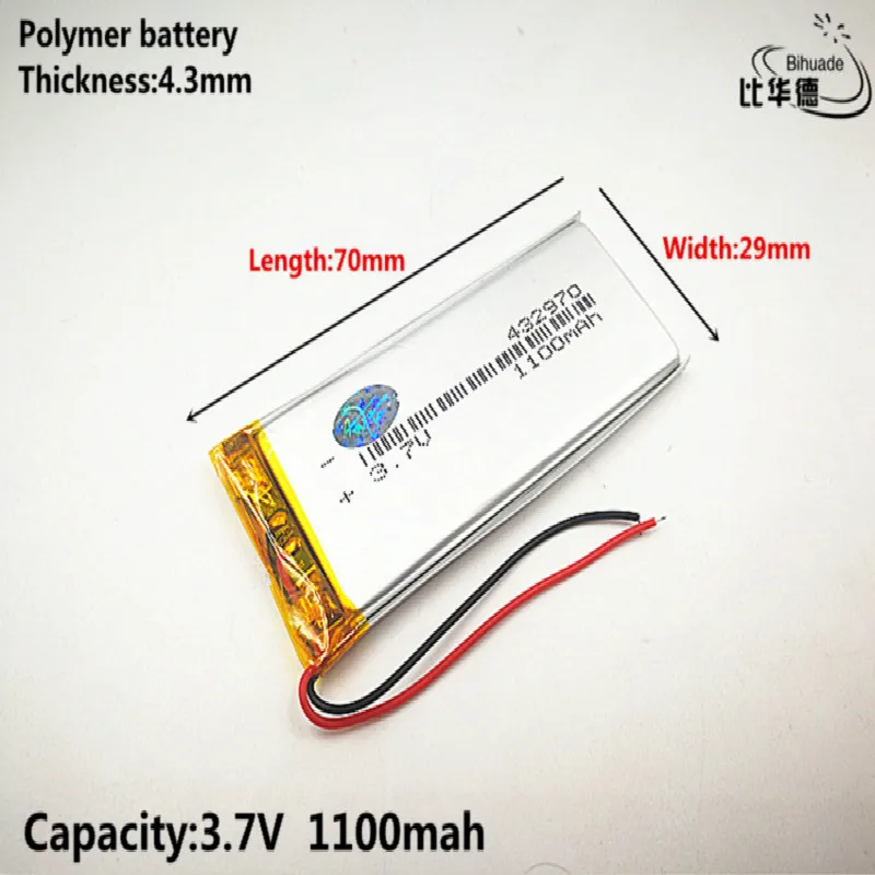 

1 шт./лот 422773 1100mah 432970 453070 3,7 V 1100mah литий-полимерный аккумулятор для MP3 MP4
