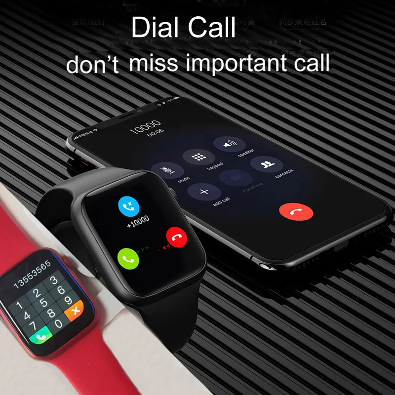 chycet 2021 smart watch original iwo series 6 watch 44mm bt call diy faces split screen sport smartwatch men women pk hw22 w26 free global shipping