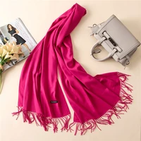 women solid color cashmere scarves with tassel lady spring and winter thin scarf high quality female shawl hot sale hijab scarf