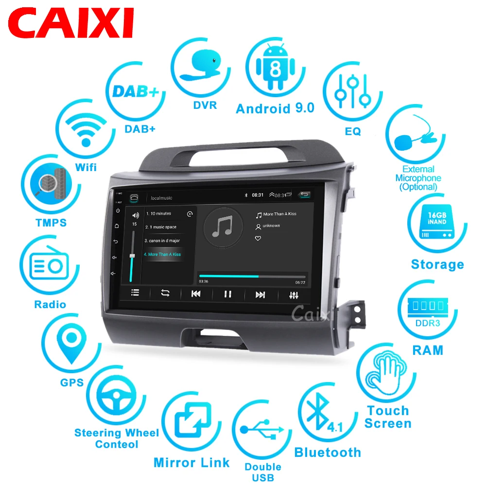 Автомагнитола 2 Din Android 9 0 мультимедийный плеер для Kia Sportage 2011 2012 2014 2015