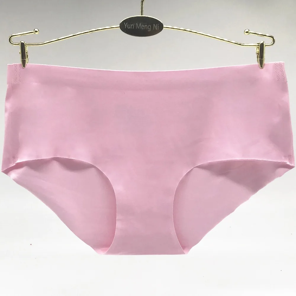 6 шт./лот бесшовные трусы женское нижнее белье из ледяного шелка однотонное