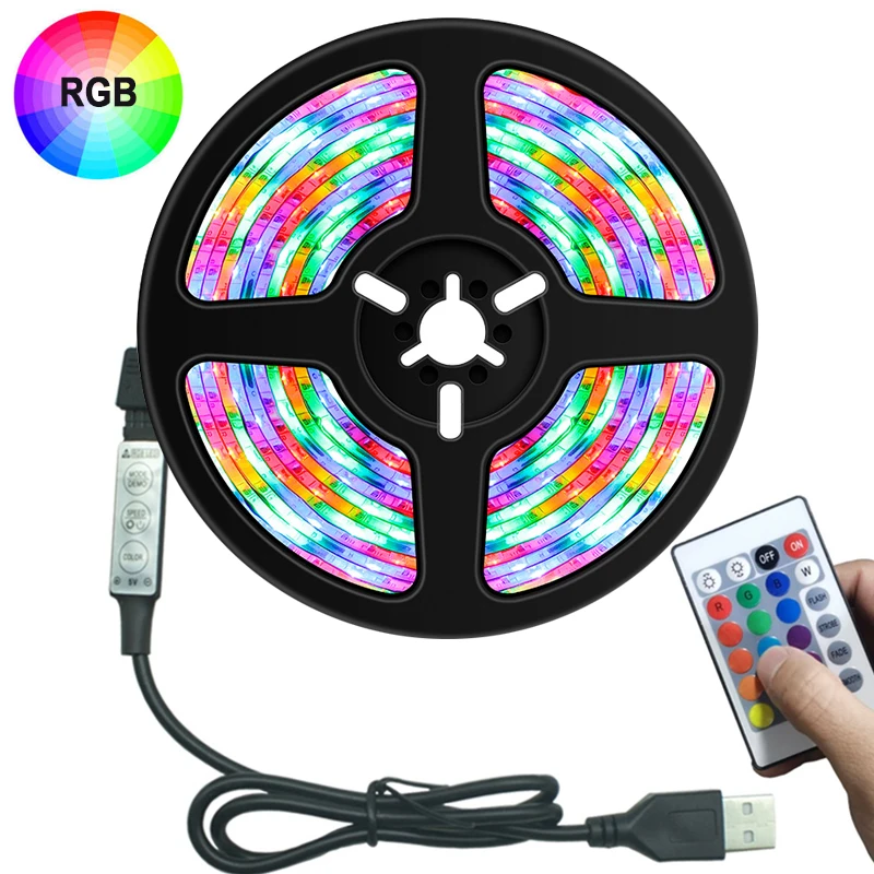 

1m 2m 3m 4m 5m LED Strip lights SMD2835 USB RGB light for room LED Tape Diode TV living Bedroom wall decoration backlight lamp