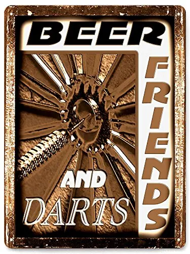 

DART BOARD METAL Beer Sign Funny Vintage Style Bar Pub Man Cave Game Room Wall Decor Metal Decor Neon Light Sign