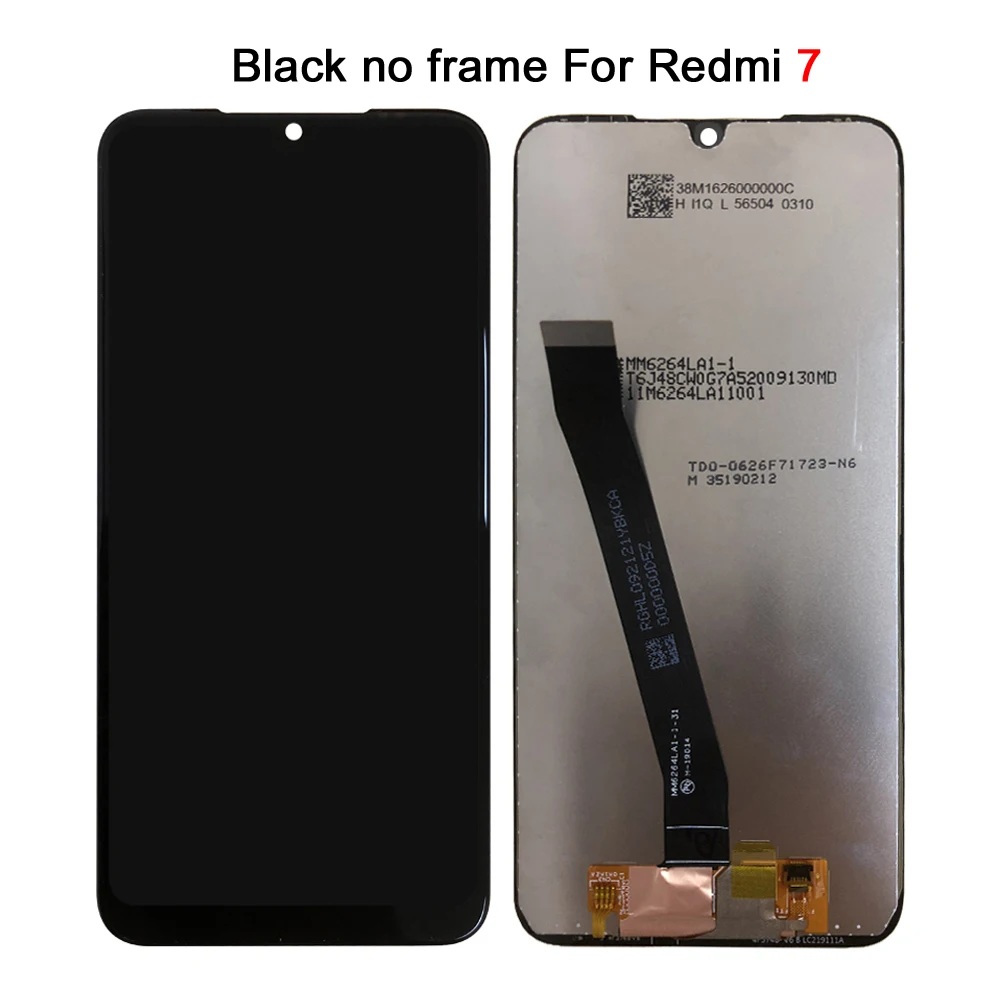7 black no frame 6,2" для Xiaomi Redmi 7 7A ЖК-дисплей кодирующий преобразователь сенсорного экрана в сборе для Redmi7 Redmi7A ЖК-дисплей Замена экрана - Цвет: 7 black no frame