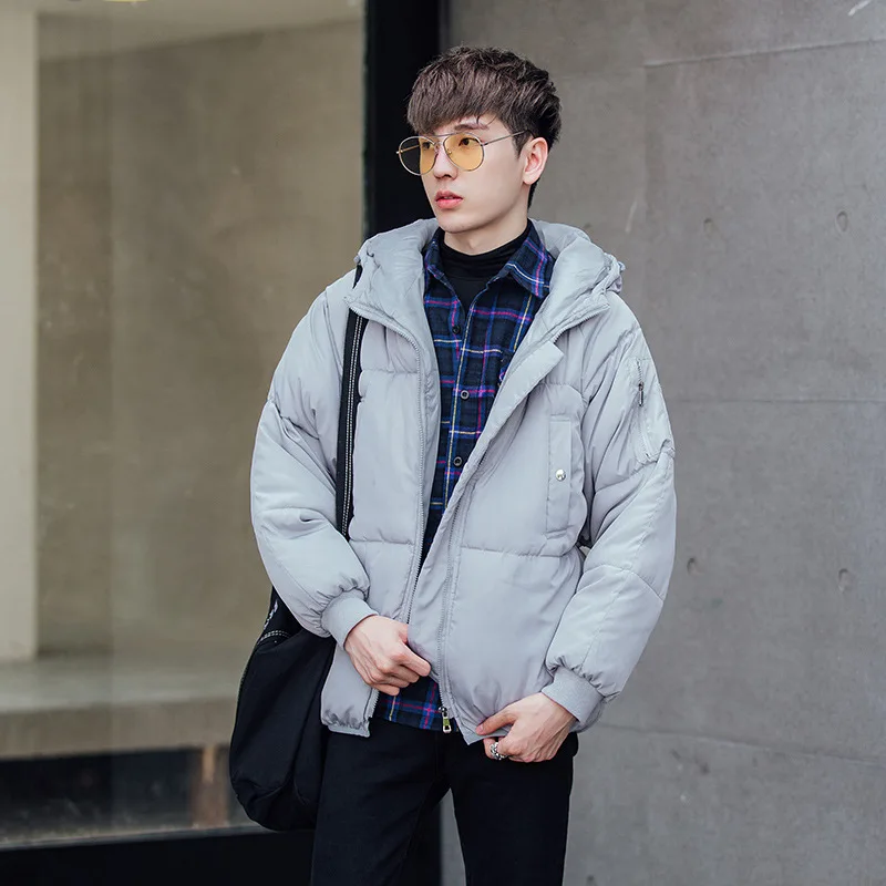 

Men's fashion winter jacket eiderdown cotton thermal wear cotton-padded jacket coat couples in male winter jacket