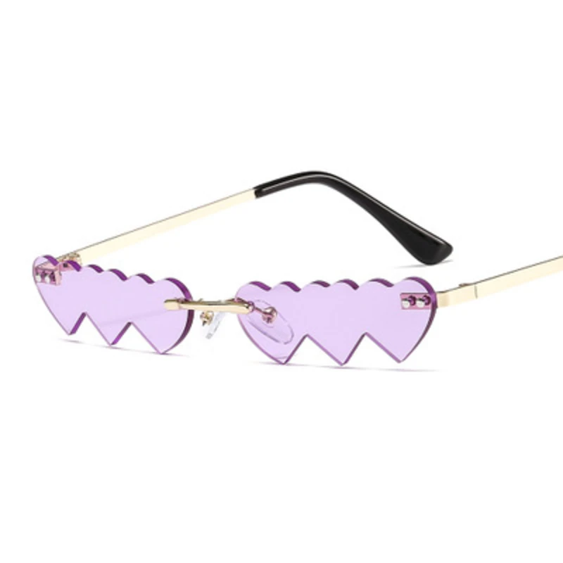 Женские солнцезащитные очки в форме сердца NAUQ роскошные Брендовые металлической