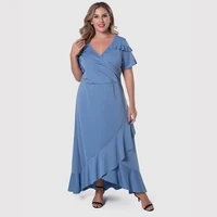 blue vintage dress maxi formal evening dresses plus sizes dresses summer woman 2021 sukienka chic woman dress sukienka flounced
