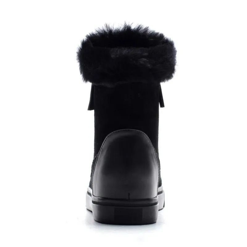 Женские зимние модные уличные ботинки на меху плоской подошве с двойной молнией